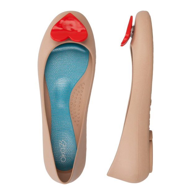 Mommy Shoe, Lisa Ballet Flats with Heart Baubles – Love Oka-B